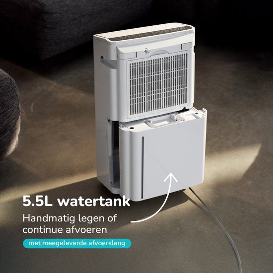 Déshumidificateur et purificateur d'air Bloomfold - 20L par jour - Fonction Lavage-Séchage incluse - Convient au salon, à la chambre à coucher, à la cave et à la salle de bain