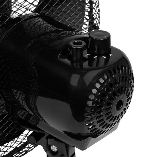 Ventilateur de table 40 cm - 3 vitesses - Oscillation 85° - Débit d'air réglable - Tristar VE-5728 - Noir