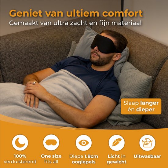 Nuvance - Masque de sommeil ajustable - 100% occultant - mousse à mémoire de forme respirante - pour hommes, femmes et enfants - Masque de sommeil pour les yeux