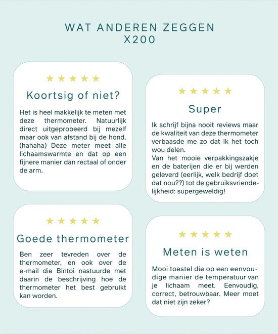 Bintoi® X200 - Thermomètre frontal - Thermomètre auriculaire - Thermomètre de fièvre