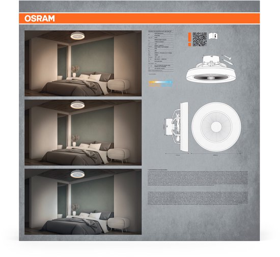 OSRAM HOMELIGHTING Ventilateur de plafond Compact 480 49W Blanc Ventilateur de plafond 49 W