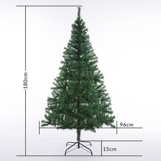 Sapin de Noël Casaria 180 cm - Incl. lumières de Noël LED PE Vert