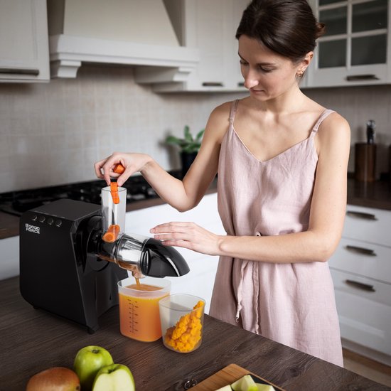 Goodforce Powerful Slowjuicer - Presse-agrumes - Presse légumes et fruits - Avec réservoir à pulpe et à jus - Extracteur de jus - Valeur nutritionnelle maximale