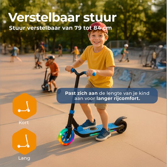 Scooter électrique Denver pour enfants - 10km/h - Scooter pour enfants - Lumières LED - 6km d'autonomie - SCK5500BU