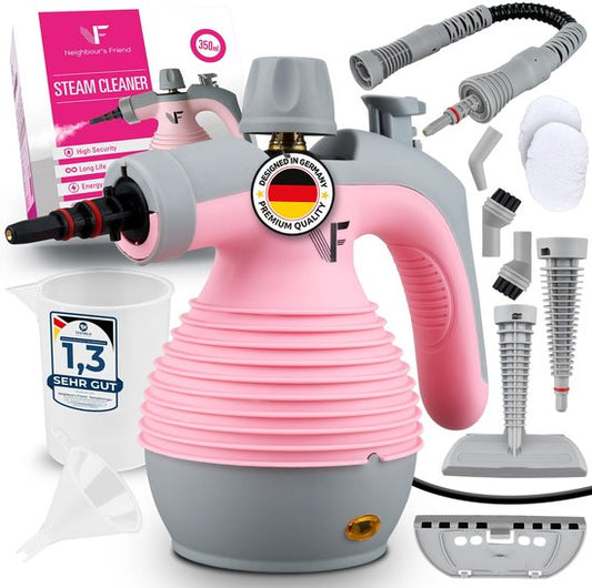 Nettoyeur vapeur à main – Réglage de la vapeur – Comprend 10 accessoires – Réservoir de 350 ml – Rose