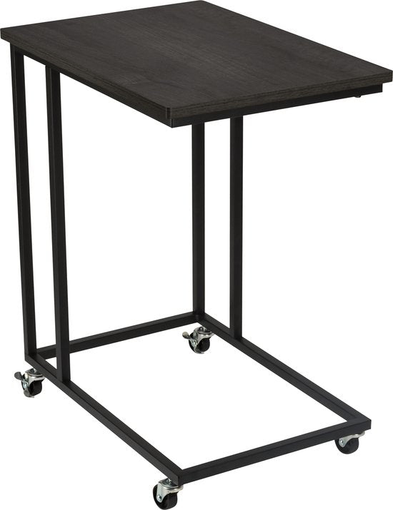 ERRO Table d'appoint sur roulettes - 50x35x60cm - pieds inclus pour utilisation sans roulettes - Noir