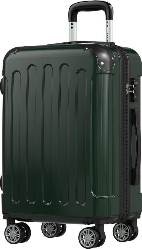 TRVLMORE Valise à main - 45L - Serrure TSA - Léger - Extensible - Trolley - 54x36x22cm - Vert foncé