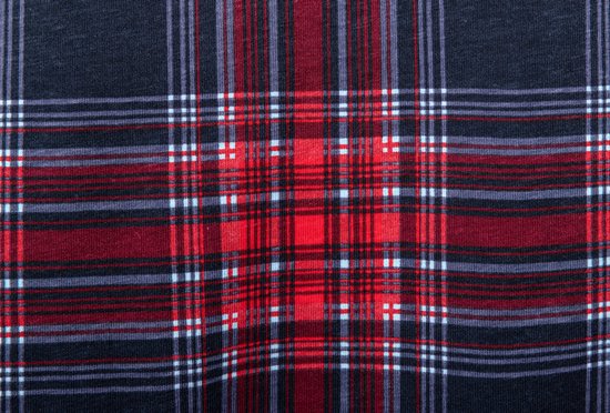 Milanoro - Lot de 2 pantalons de pyjama en coton pour homme - Marine / Bordeaux à carreaux - XL