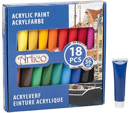 Set de peinture acrylique 18 pièces
