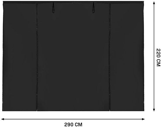 VONROC Sidewalls Set - 6x3M - 6 pieces - Pour 2 x Premium Party Tent PT501XX | Noir