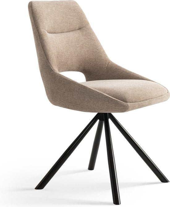 Furnihaus Chaises de salle à manger set of 2 - Tosca - Taupe - Fabric