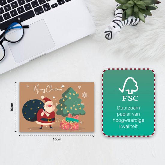 Giftmas Cartes de Noël - Cartes de vœux - 36 pièces - Avec enveloppes et autocollants - 10x15cm