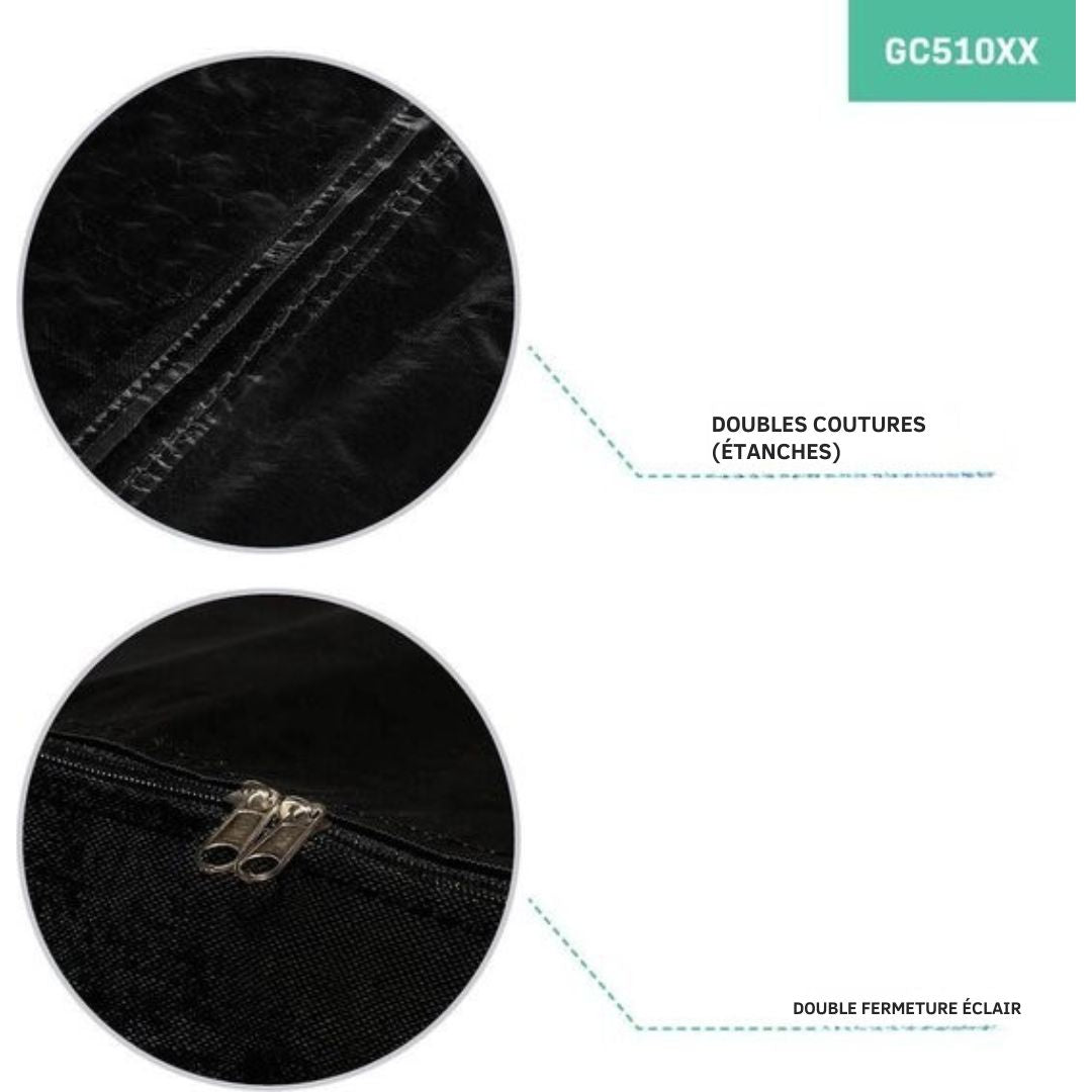 Sac de rangement premium - VONROC - pour coussins de salon/jardin - 75x75x90cm - Pour 6 à 8 coussins - Noir