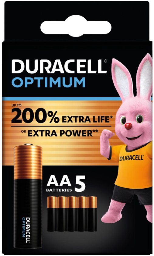 Duracell Optimum AA - piles alcalines - 1,5V, LR6 - 5 pièces