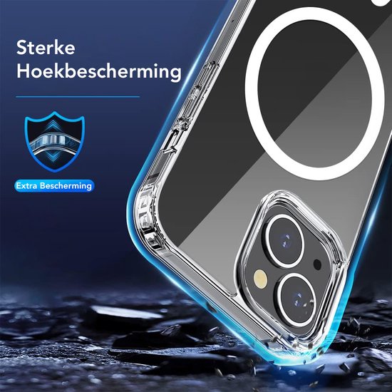 Podec Magsafe Case Suitable for iPhone 14 - Bundle with 3x Screen Protector + 3x Camera Protector - Magnetic with Ring Translucent - Phone Case Transparent Magsafe Case - Translucent