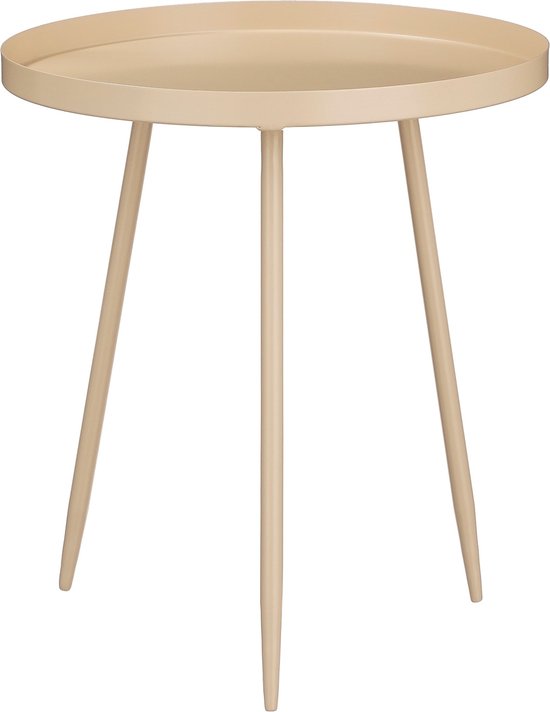 Mica Decorations Table d'appoint Flores - H44 x Ø40 cm - Métal - Beige