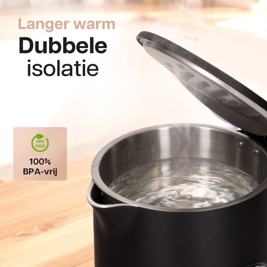 Bouilloire HomeShift® avec contrôle de la température - Fonction maintien au chaud - Double paroi - Électrique - 1,7 litre - 2200W - Noir