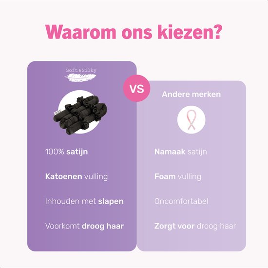 Boucles douces et soyeuses sans chaleur - Satin - Ruban - 2 chouchous et 1 pince à cheveux inclus - Rouleaux à cheveux - Boucles - Boucles sans chaleur - Boucle à cheveux en satin - Produits pour cheveux bouclés