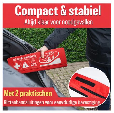 HELDENWERK Car combi bag (3 en 1) selon la norme actuelle 2026 - y compris triangle de signalisation, gilet de sécurité - kit de premiers secours triangle de signalisation kit de premiers secours pour voiture DIN 13164:2022 (conformément au code de la rou