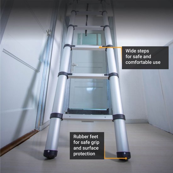 Batavia 2.70m Giraffe Air® Telescopic Vlizotrap 2.30m - Compact, design convivial avec poignée, larges marches pour la sécurité, rapide à installer