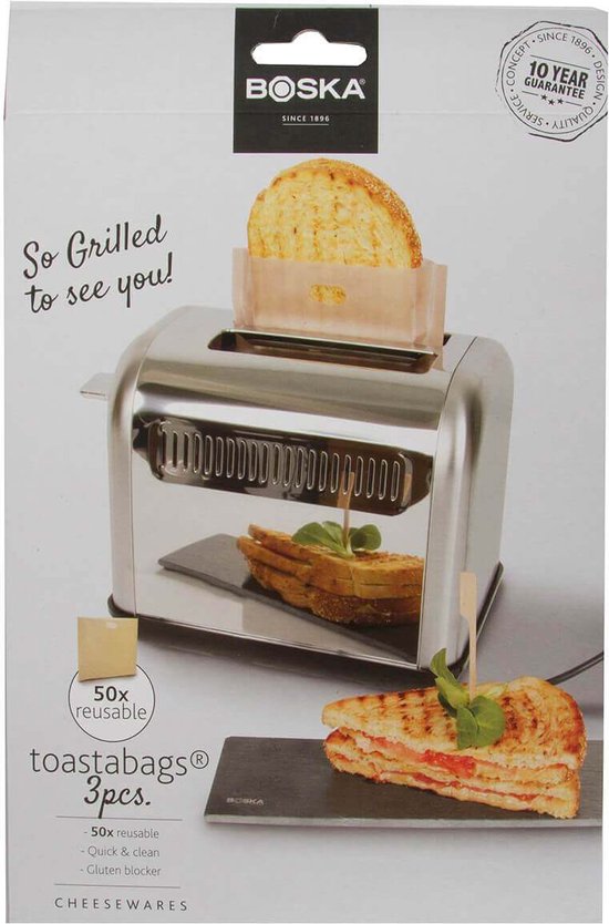 Boska Toastabags® - Pour sandwichs, pizzas, nuggets et paninis - Convient à un régime sans gluten - 3 pièces