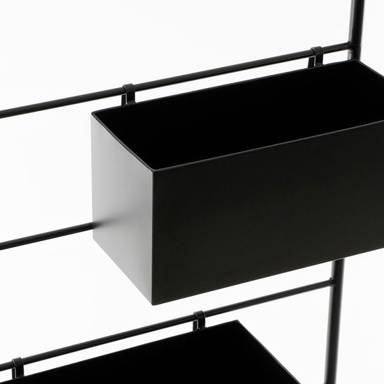 Mica Decorations Porte-plantes Dani - L37 x L38 x H160 cm - Métal - Noir