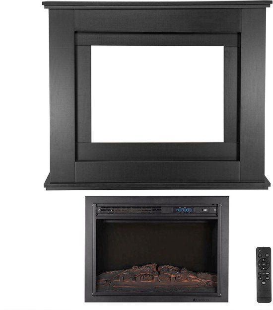 Chauffage électrique - Rectangulaire - 2000 Watt - Noir - Effet de feu inclus