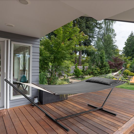 Juskys Hamac Cata - Anthracite - Base et coussin inclus