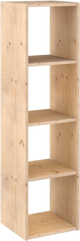 Etagère, Astigarraga, 4 compartiments, Pin PEFC, 140x36cm