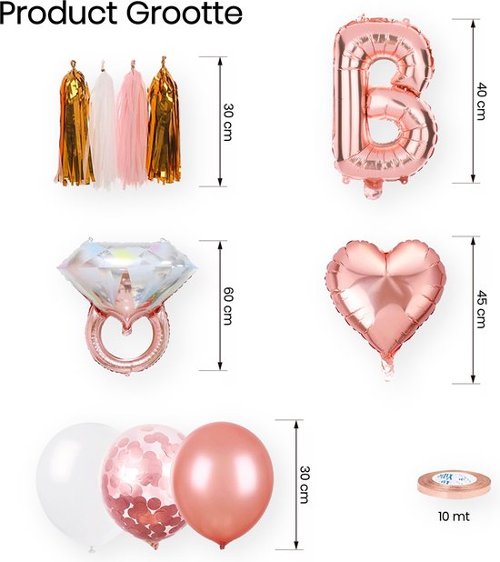 Happy Goods Bride to Be Decorations - Balloons & Accessories - 32 Pieces - Bachelorette Party Woman - Team Bride - Bachelorette Party - Slingers