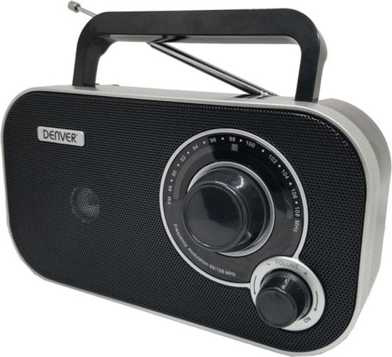 Radio Retro FM - Denver - Fonctionne sur batterie ou sur secteur - Radio portable - TR51 - Noir
