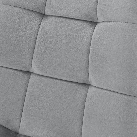 Chaises de salle à manger en acier Blanca - Lot de 2 - Gris clair - Velours