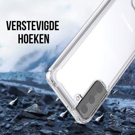 Podec Case suitable for Samsung Galaxy S21 Translucent Phone Case - Anti-Shock Case Cover with 1x Screen Protector