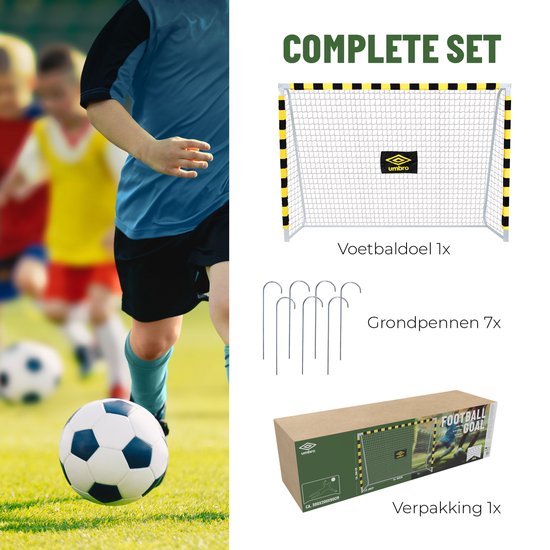 But de football Umbro - 300 x 200 x 90cm - But de football grand format - métal - noir/jaune