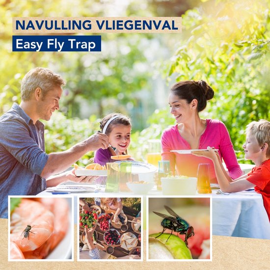 Edialux Flytrap refill with water-soluble attractant, natural fly attractant, eco-friendly insect trap refill for outdoor use, reusable refill for garden, stable and patio, up to 20 weeks of protection