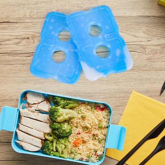 Eléments de refroidissement pour glacière et sac isotherme - 4 paquets - Eléments de congélation plats, petits et mini pour le voyage, le pique-nique et le camping - Eléments de refroidissement compacts en gel - Sunflake