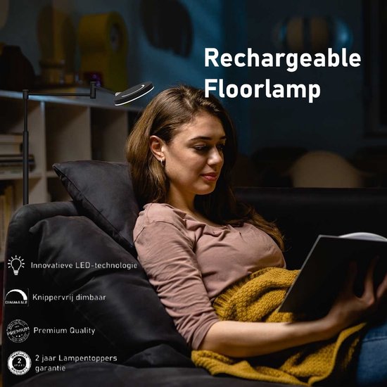 Steinhauer lampadaire Soleil - noir - luminium - 3515ZW