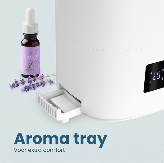 Humidificateur Auronic - 5 litres - Convient au salon, au bureau, à la chambre à coucher, à la chambre de bébé et plus encore - Sans BPA - Blanc