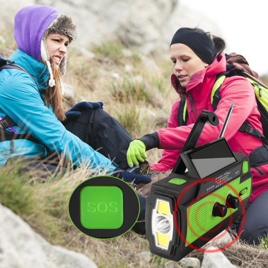 Radio solaire - Radio à manivelle 4000mAh - Dynamo solaire à manivelle, AM/FM/NOAA Radio météo portable - Avec lampe de poche - Alarme SOS - Chargeur de téléphone portable d'urgence