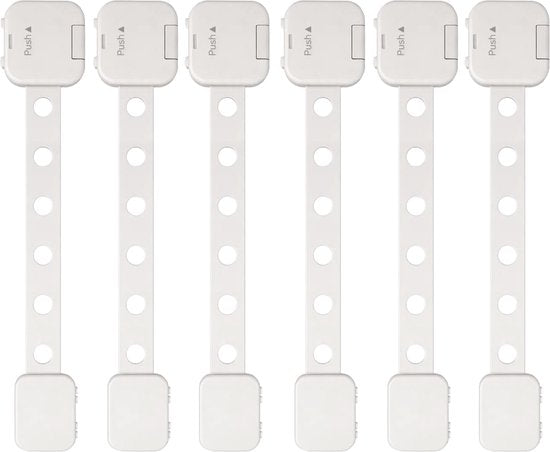 Nuvance Child Lock Cupboards - 6 Pieces - Protection des armoires - Protection des armoires pour les enfants - Babyproof - White
