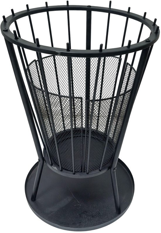 Ceruzo Panier à feu avec plaque de fond - pare-étincelles - Diamètre 40 cm - Acier - Noir