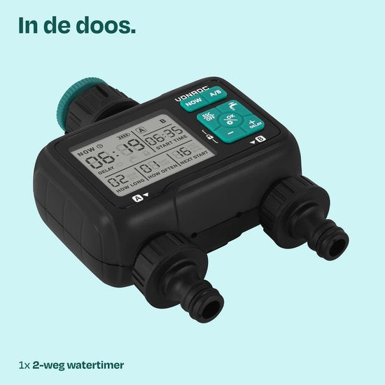 VONROC Programmateur d'arrosage à 2 voies - Ordinateur d'arrosage pour 2 zones - Temps et fréquence d'arrosage réglables par zone