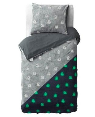 Enveloppe de couette Sleeptime Glow in the dark Spooky Grey 140 x 200/220 cm