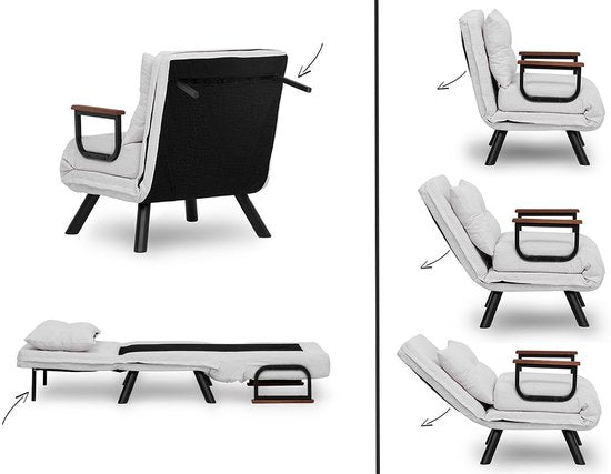 Asir - Canapé lit - Canapé lit - 1 place - Crème