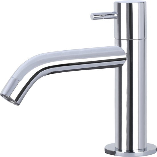 Differnz Fontaine Luxor - Evier en pierre naturelle - Noir - Robinet courbe - Chrome - Poignée standard - 38 x 14 x 8 cm