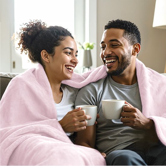 Couverture électrique Auronic - 200x180cm - Couverture chauffante - 2 personnes - 3 niveaux de chaleur - Couverture - Avec minuterie - Couverture chauffante - Rose