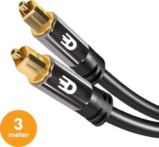 Drivv. Premium Toslink Optical Cable - Câble audio optique - Barre de son - Mâle vers Mâle - 3 mètres - Noir
