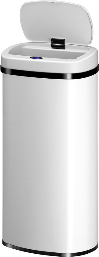 Poubelle automatique / Poubelle à déchets / Poubelle à détecteur - 70 litres - Blanc - Rectangle