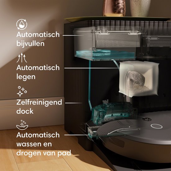 iRobot Roomba Combo 10 Max + AutoWash Dock - Robot aspirateur et robot laveur - Autonettoyant - Détection et évitement des objets - X0858