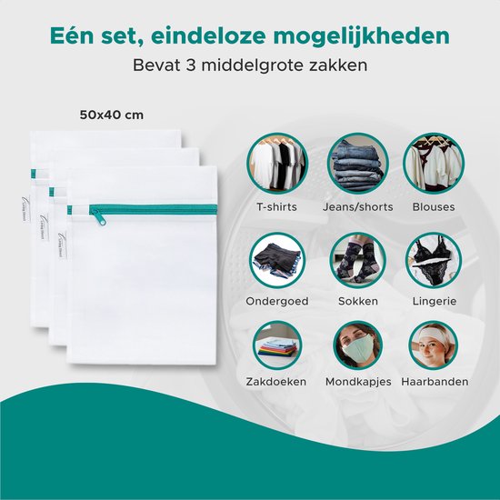 Ensemble de sacs à linge 3 pièces Sacs à linge avec fermeture éclair - Filets à linge avec fermeture éclair, adaptés à la lingerie et aux soutiens-gorge - Grand sac à linge - Sac à linge - Filets à linge